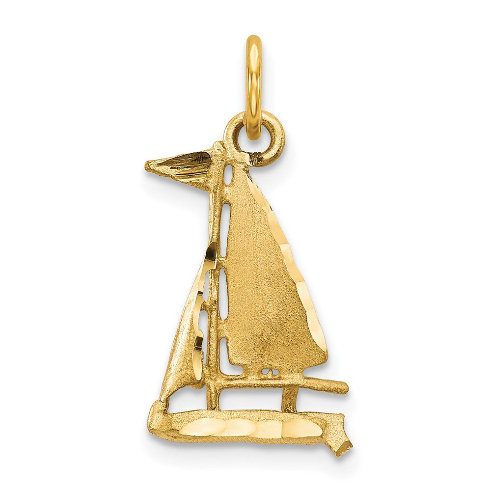 10k Yellow Gold 11 mm Sailboat Charm (1.17 grams)