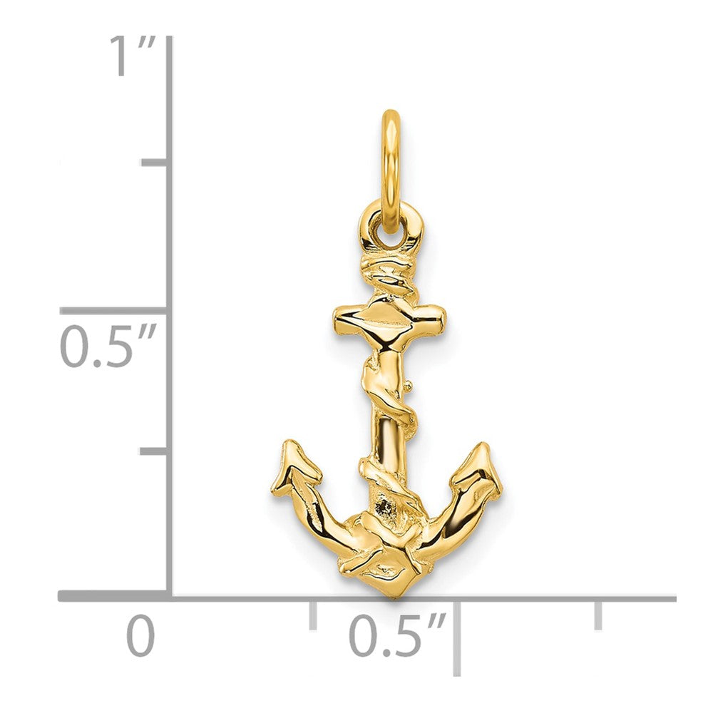 10k Yellow Gold 11 mm Anchor Pendant (0.69 grams)