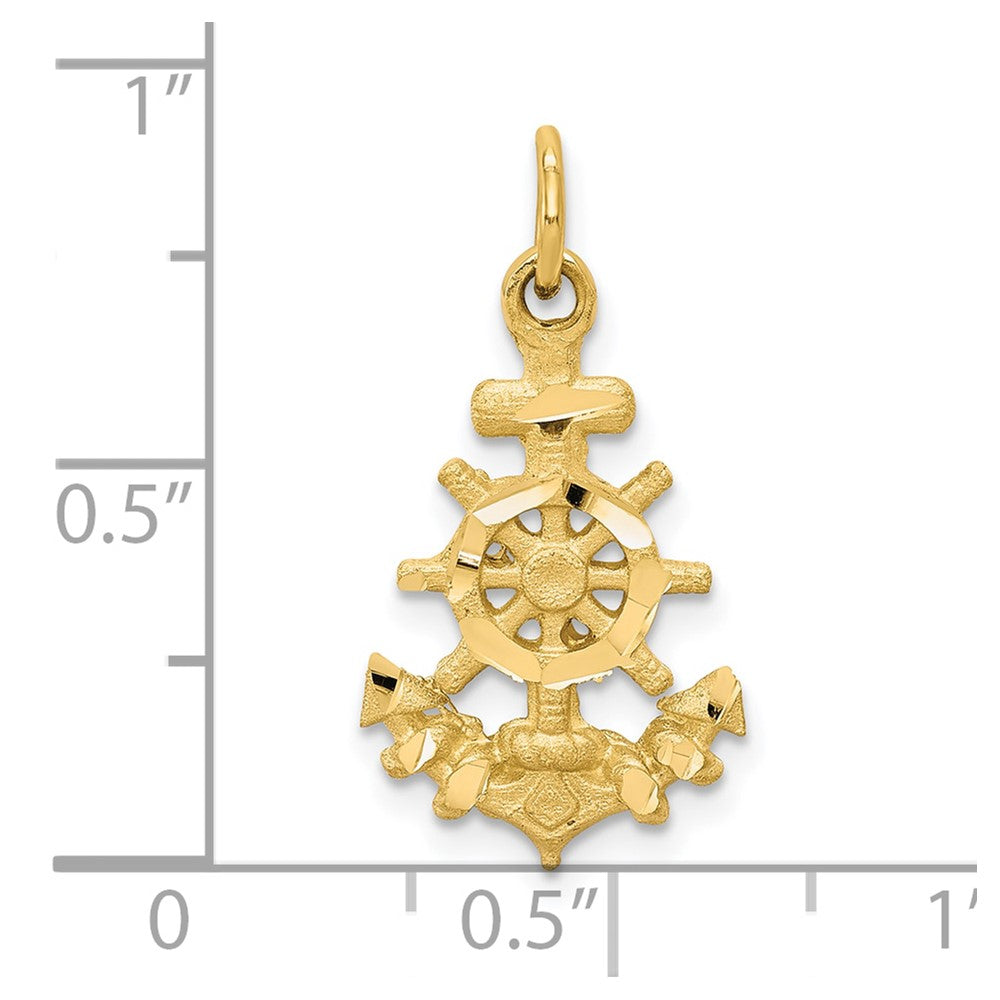 10k Yellow Gold 14 mm Anchor Charm (1.09 grams)