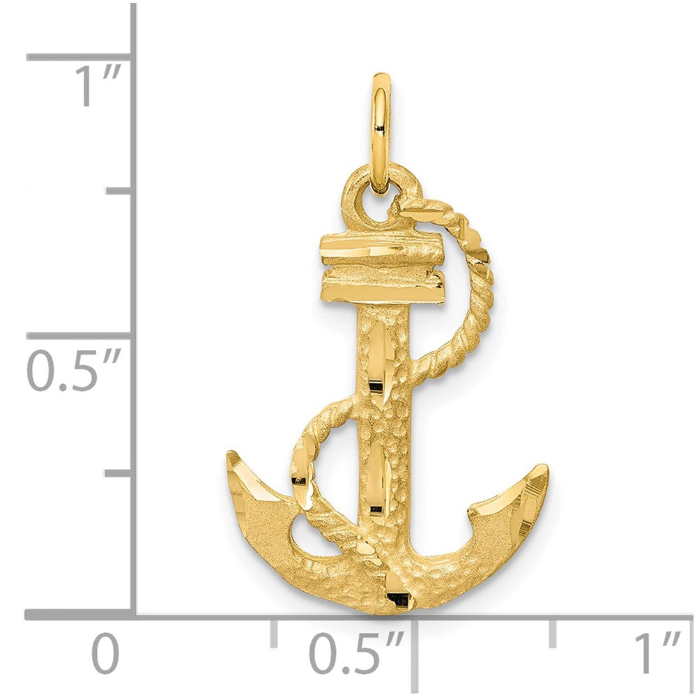 10k Yellow Gold 16 mm Anchor Charm (0.99 grams)