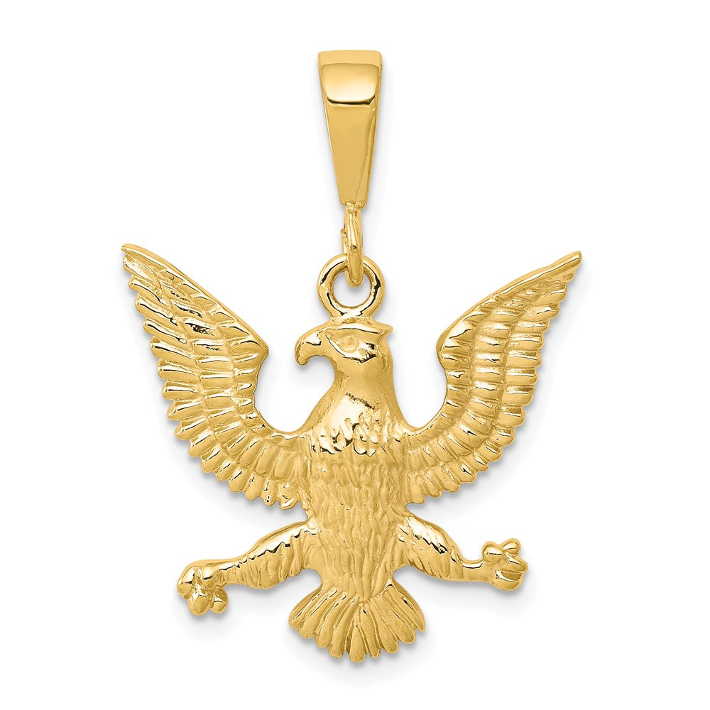 10k Yellow Gold 21 mm Solid Polished Spread Eagle Charm (2.07 grams)