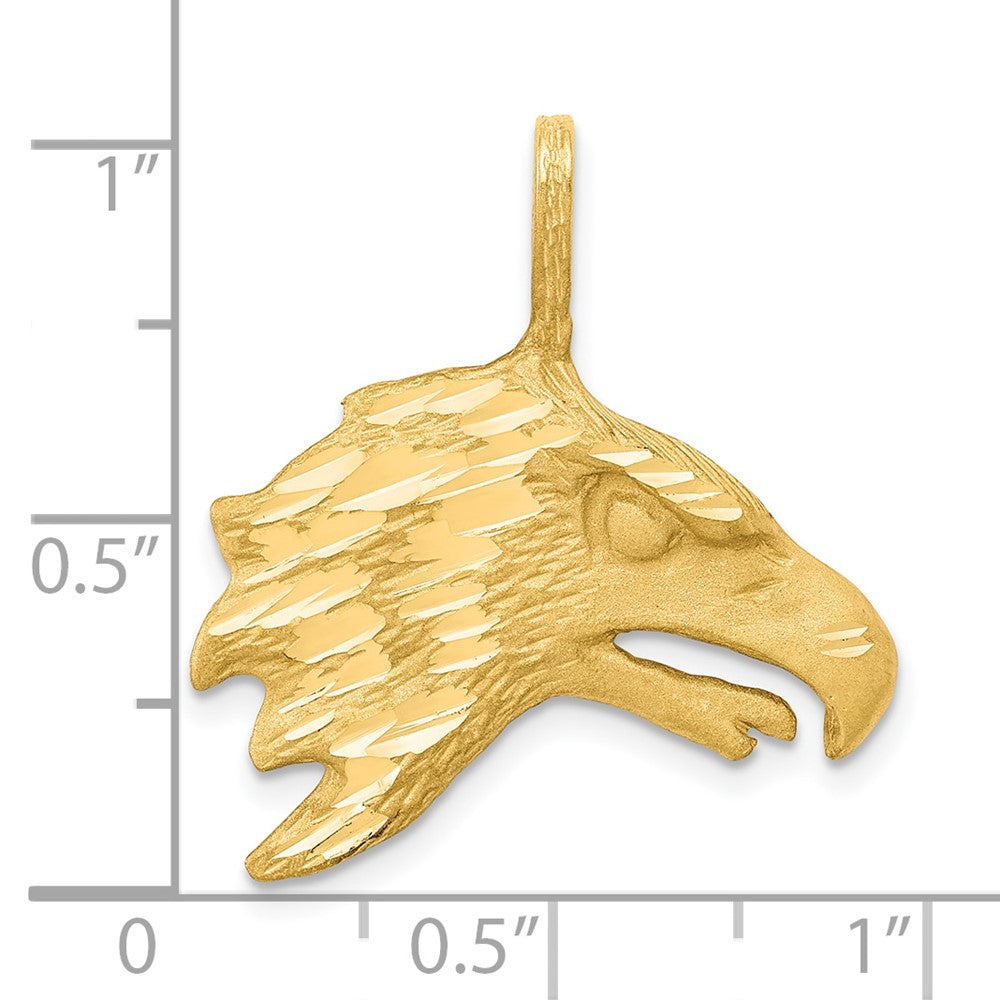 10k Yellow Gold 26 mm Solid Diamond-cut Eagle Head Charm (1.86 grams)