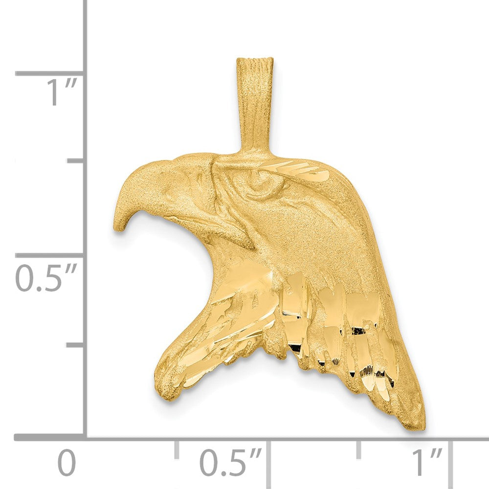 10k Yellow Gold 21 mm Solid Diamond-cut Eagle Head Charm (2.81 grams)