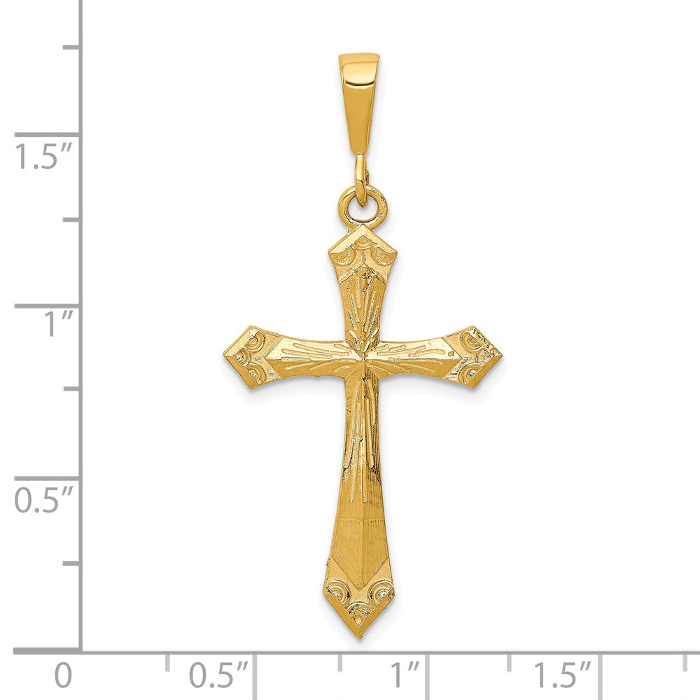 10k Yellow Gold 21 mm Cross Charm (1.84 grams)