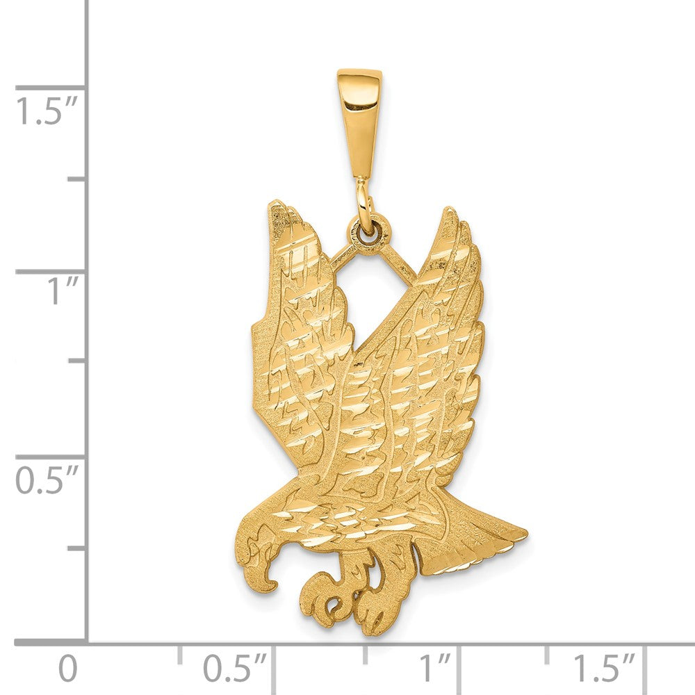 10k Yellow Gold 21 mm Solid Diamond-cut Eagle Charm (2.93 grams)