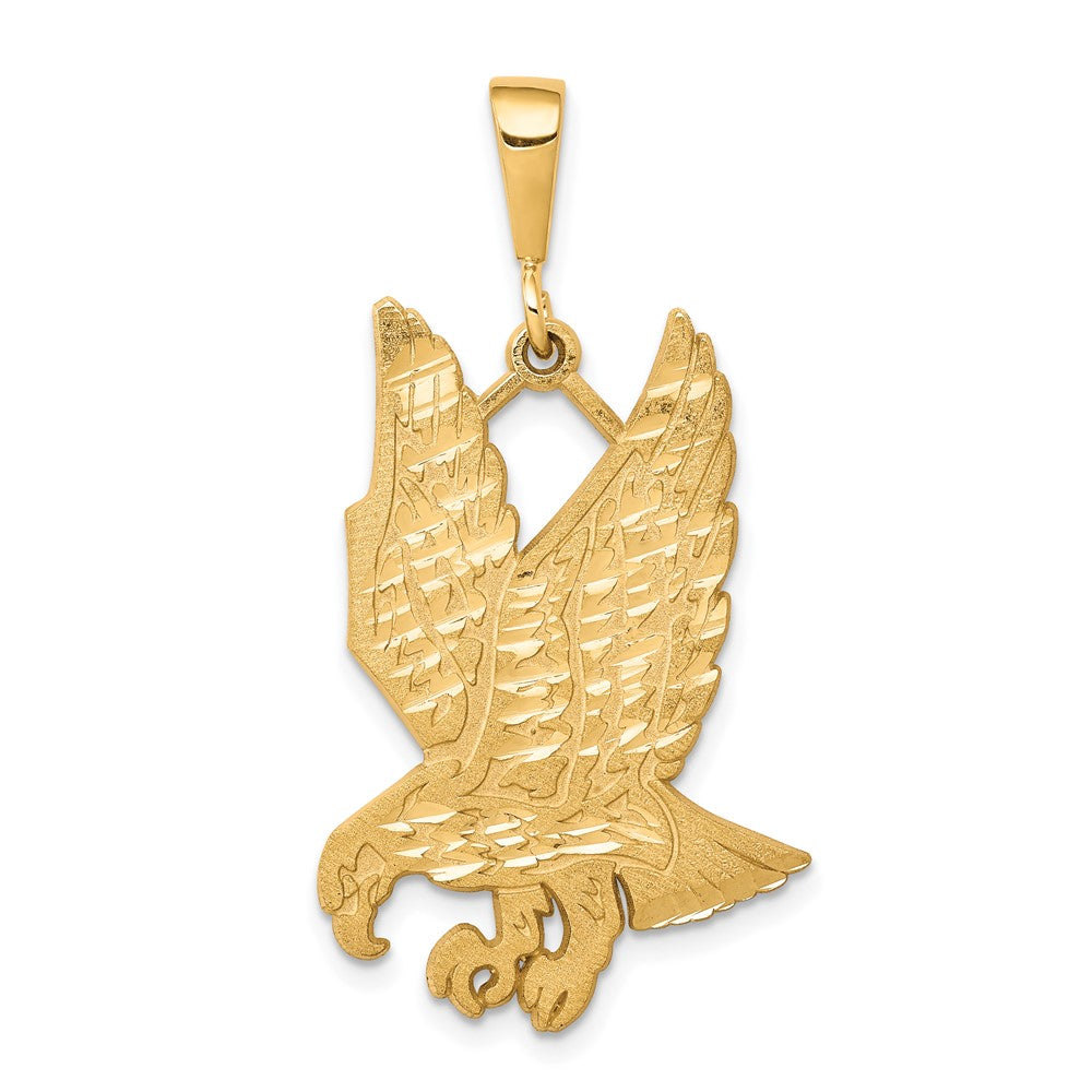 10k Yellow Gold 21 mm Solid Diamond-cut Eagle Charm (2.93 grams)