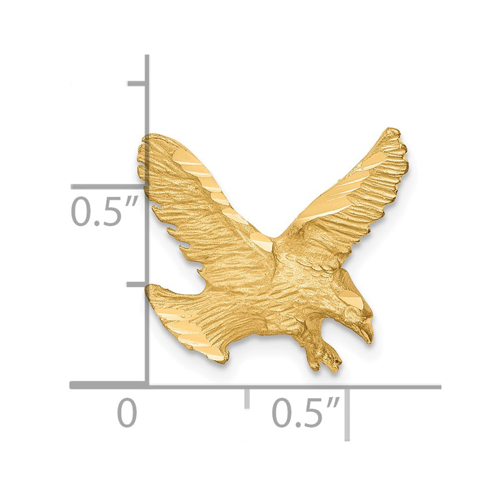 10k Yellow Gold 16 mm Solid Diamond-cut Eagle Charm (1.36 grams)