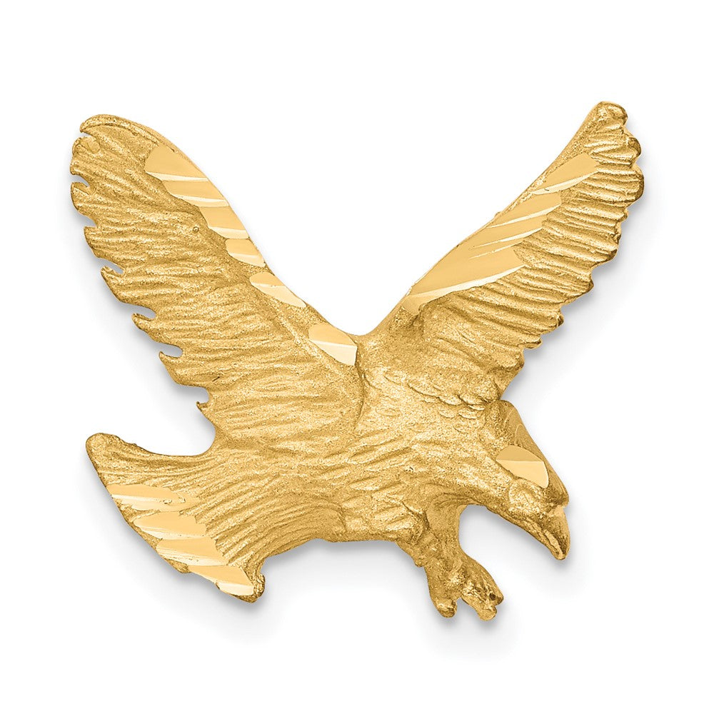 10k Yellow Gold 16 mm Solid Diamond-cut Eagle Charm (1.36 grams)