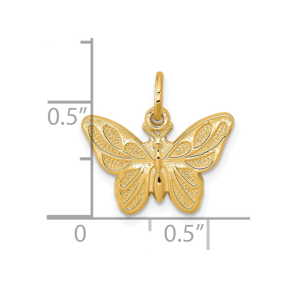 10k Yellow Gold 16 mm Butterfly Charm (1 grams)