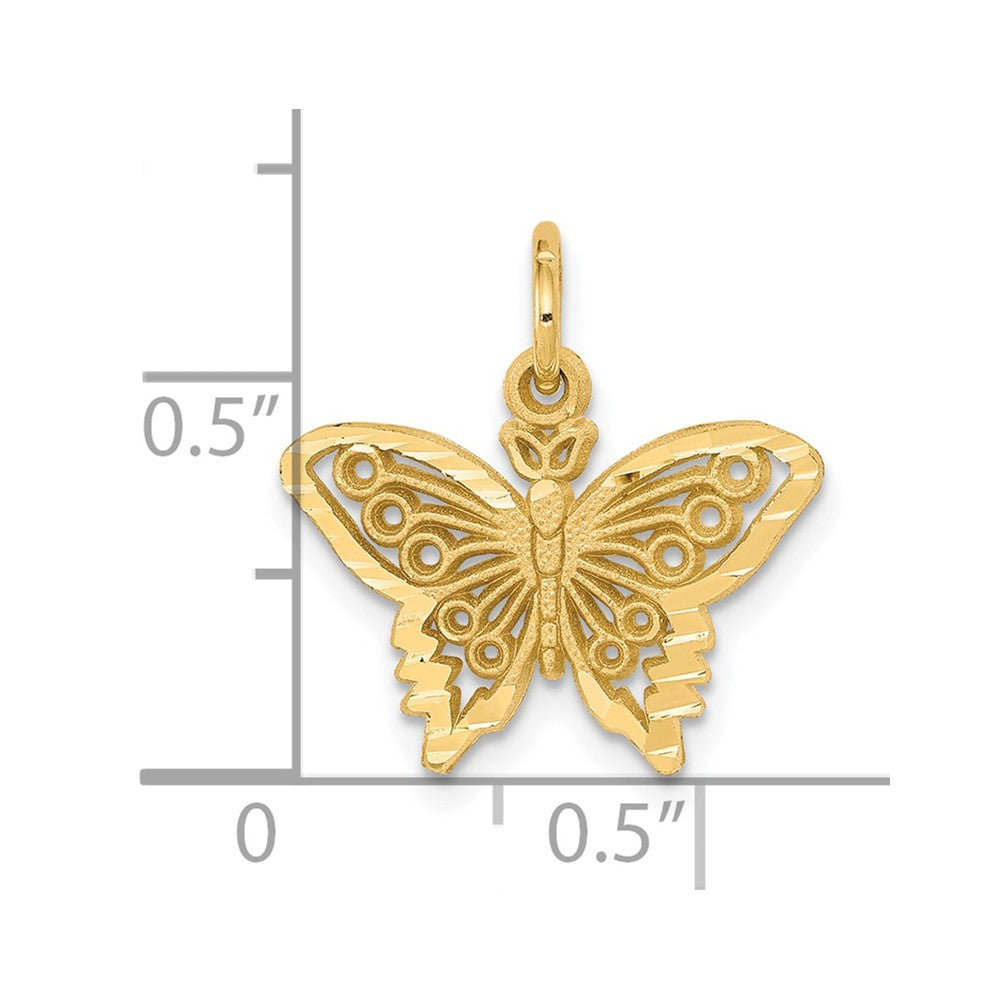 10k Yellow Gold 19 mm Butterfly Charm (0.84 grams)