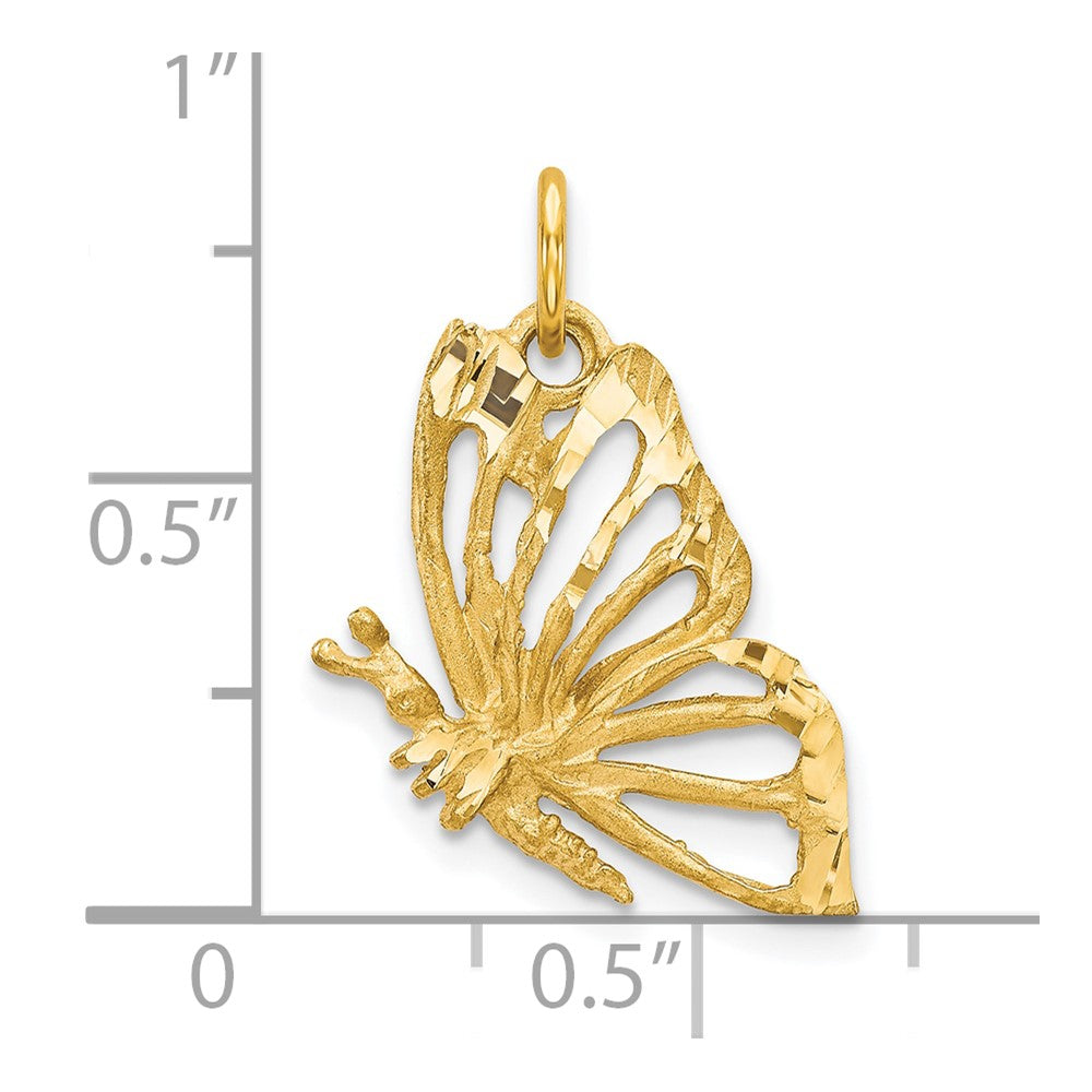 10k Yellow Gold 12 mm Butterfly Charm (0.9 grams)