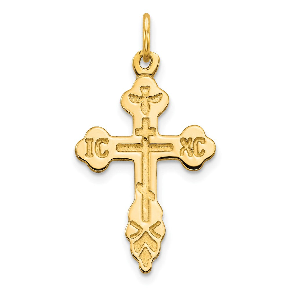 10k Yellow Gold 17 mm Eastern Orthodox Cross Charm (0.88 grams)