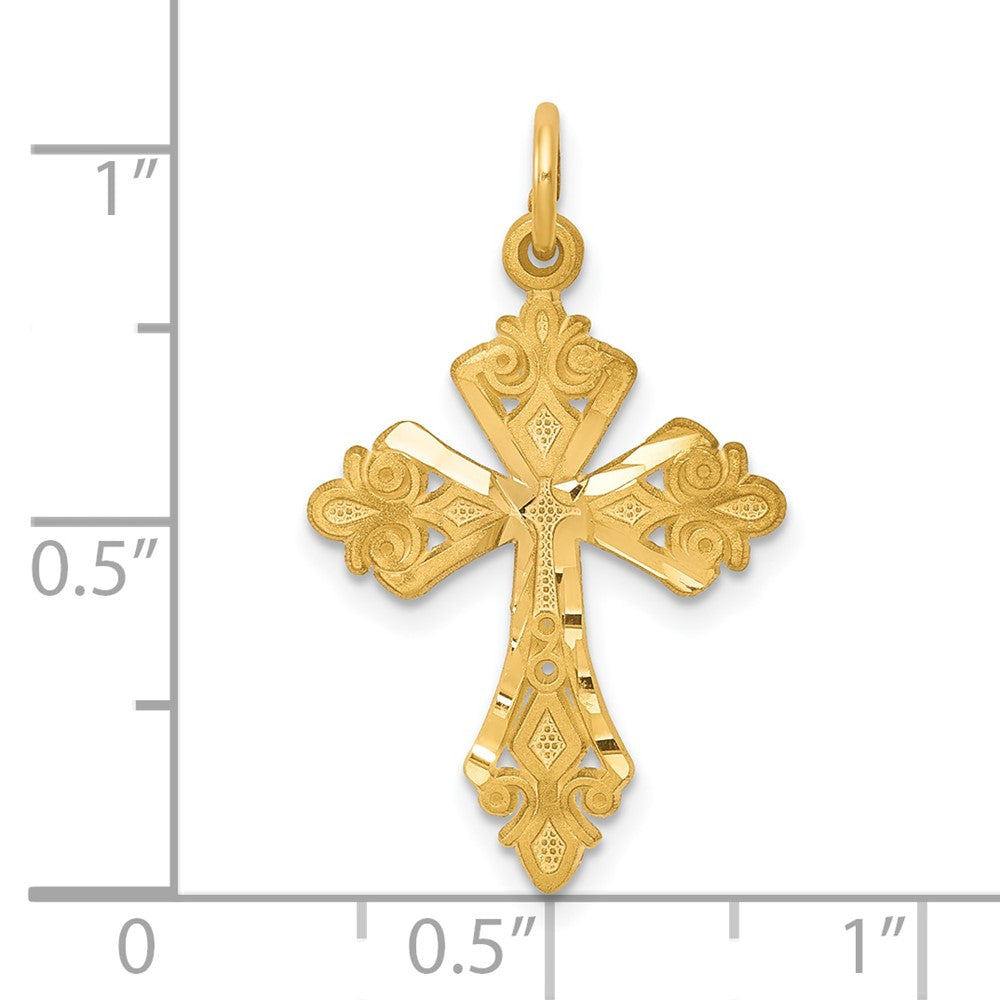 10k Yellow Gold 16 mm Cross Charm (1 grams)