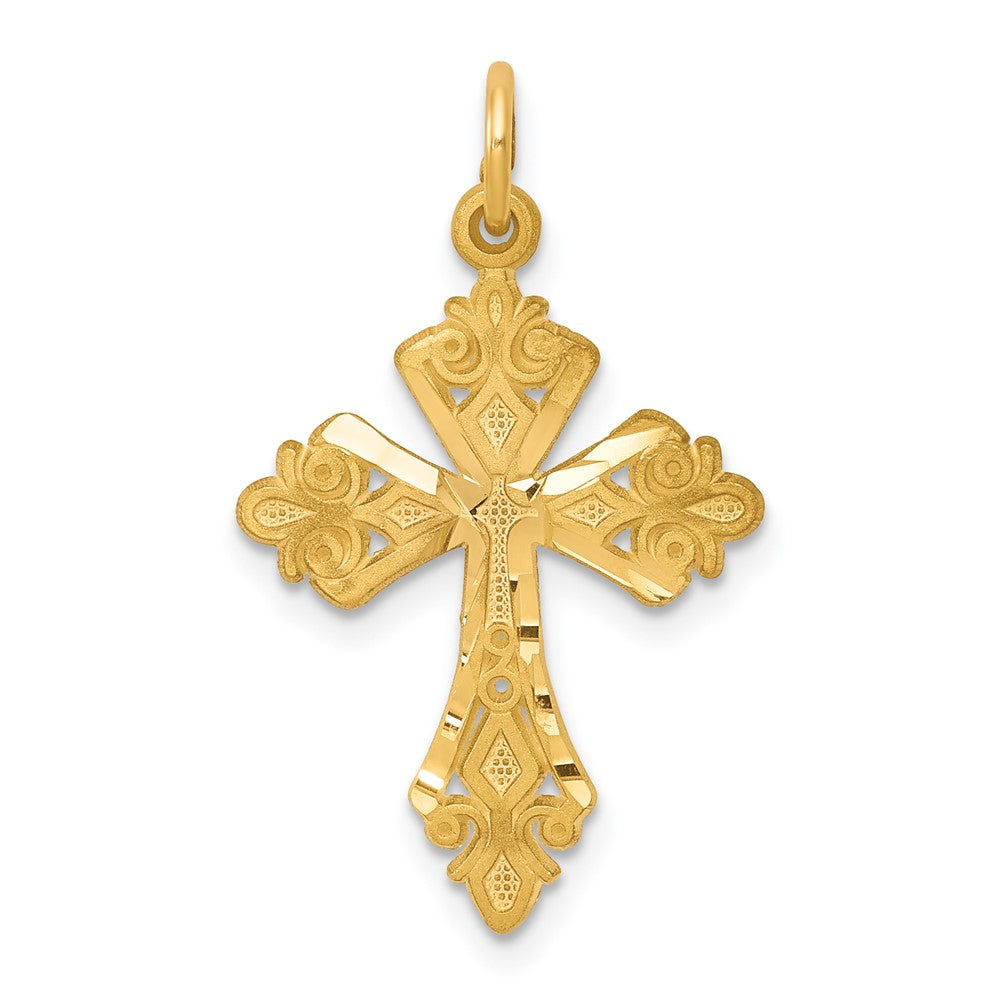 10k Yellow Gold 16 mm Cross Charm (1 grams)