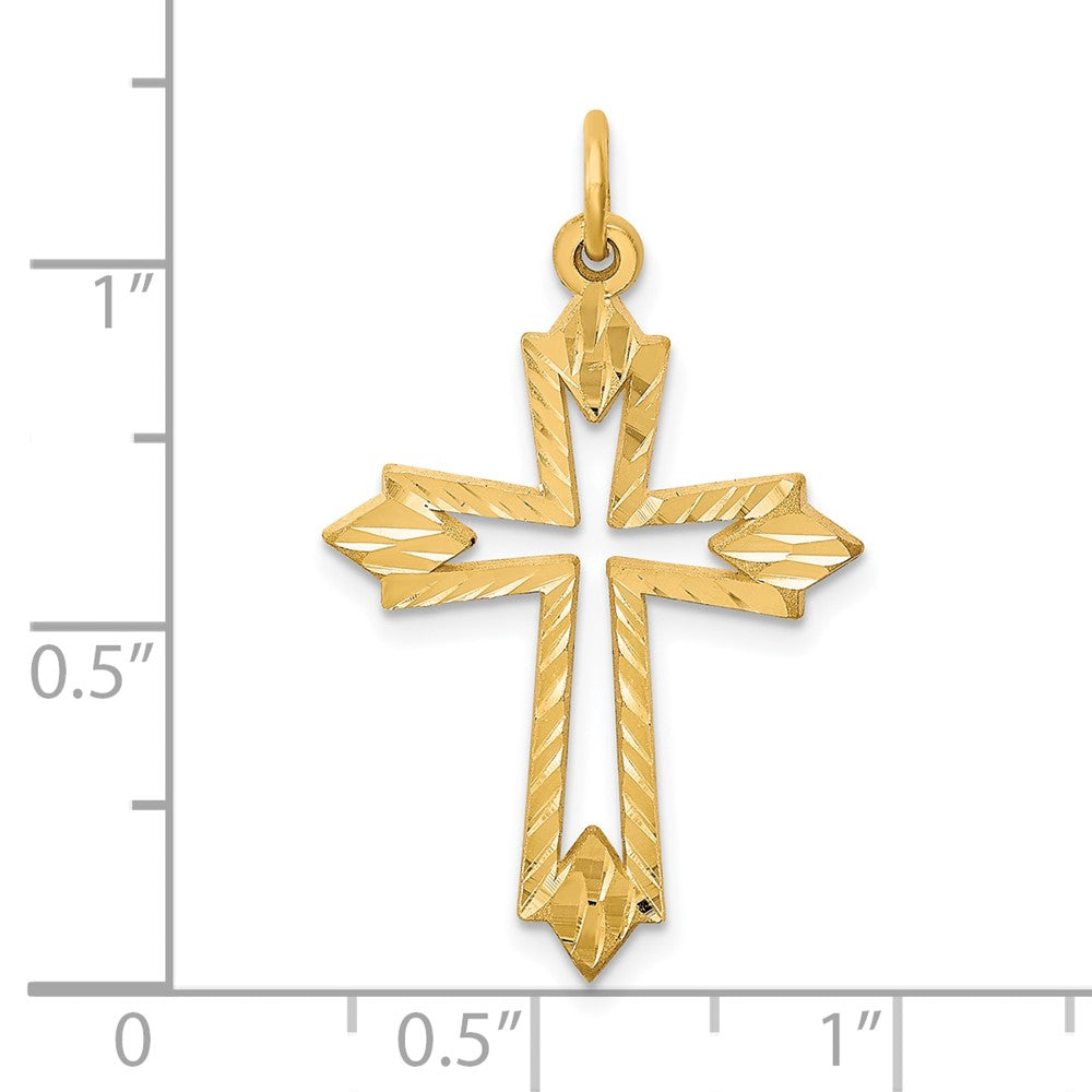 10k Yellow Gold 21 mm Cross Charm (1.14 grams)