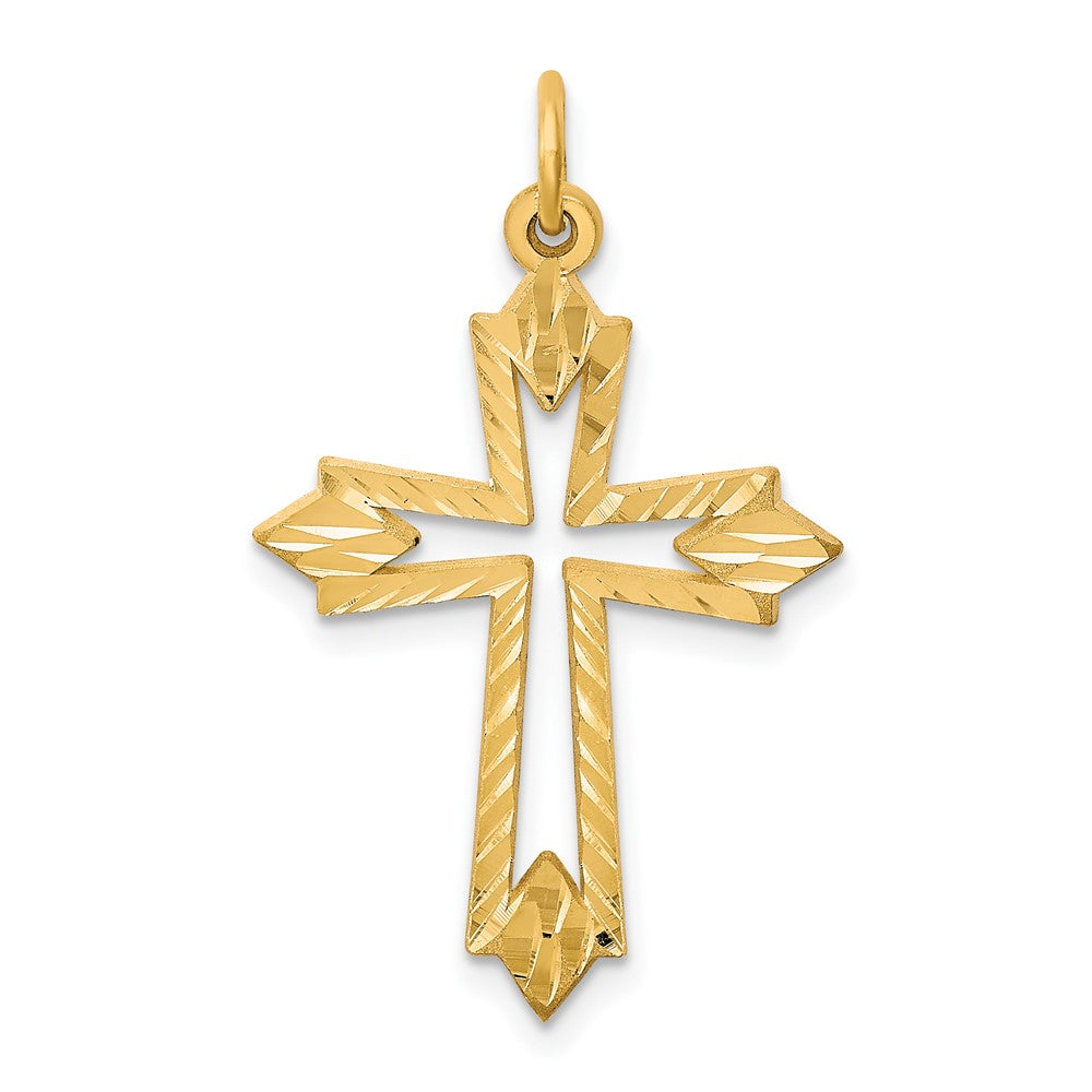 10k Yellow Gold 21 mm Cross Charm (1.14 grams)