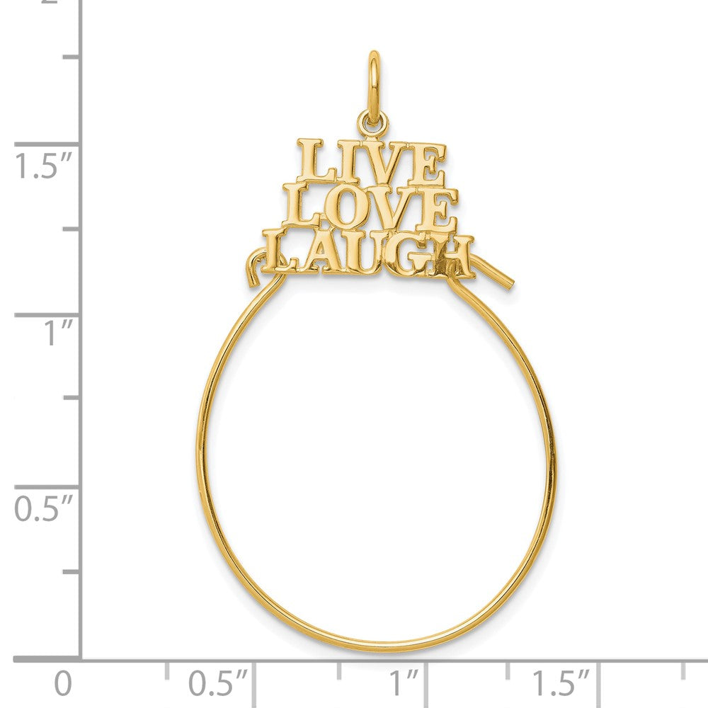 10k Yellow Gold 21 mm LIVE LOVE LAUGH Charm Holder (1.4 grams)