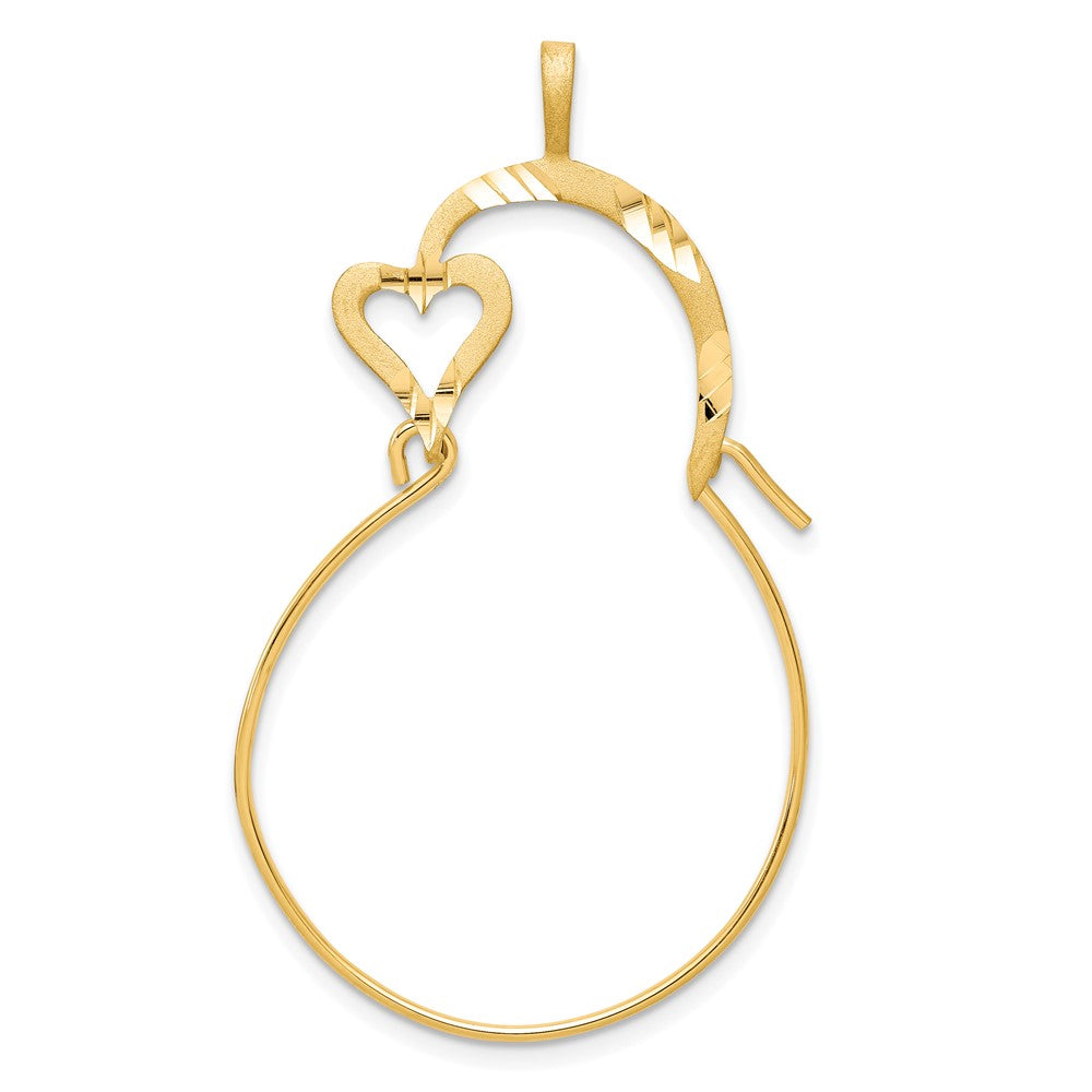 10k Yellow Gold 36 mm Small Heart Charm Holder (1.19 grams)