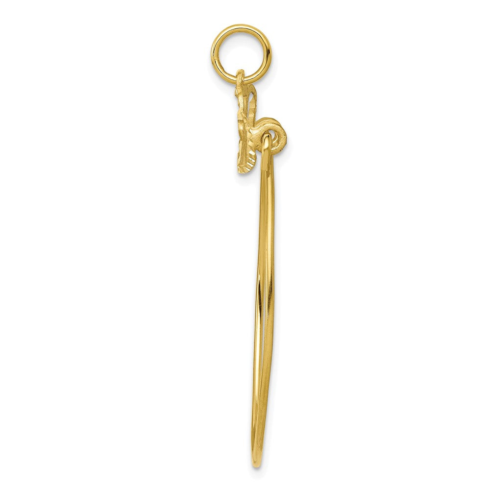 10k Yellow Gold 26 mm Double Heart Charm Holder (0.87 grams)