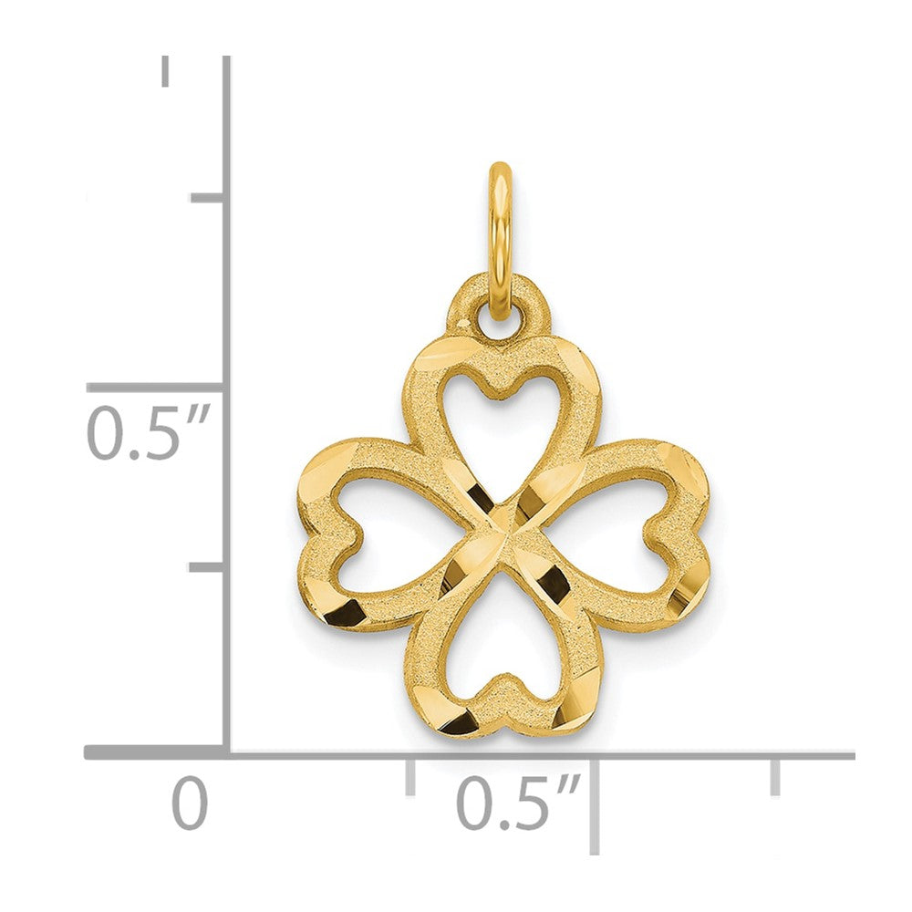 10k Yellow Gold 21 mm 4-Leaf Clover Pendant (0.69 grams)