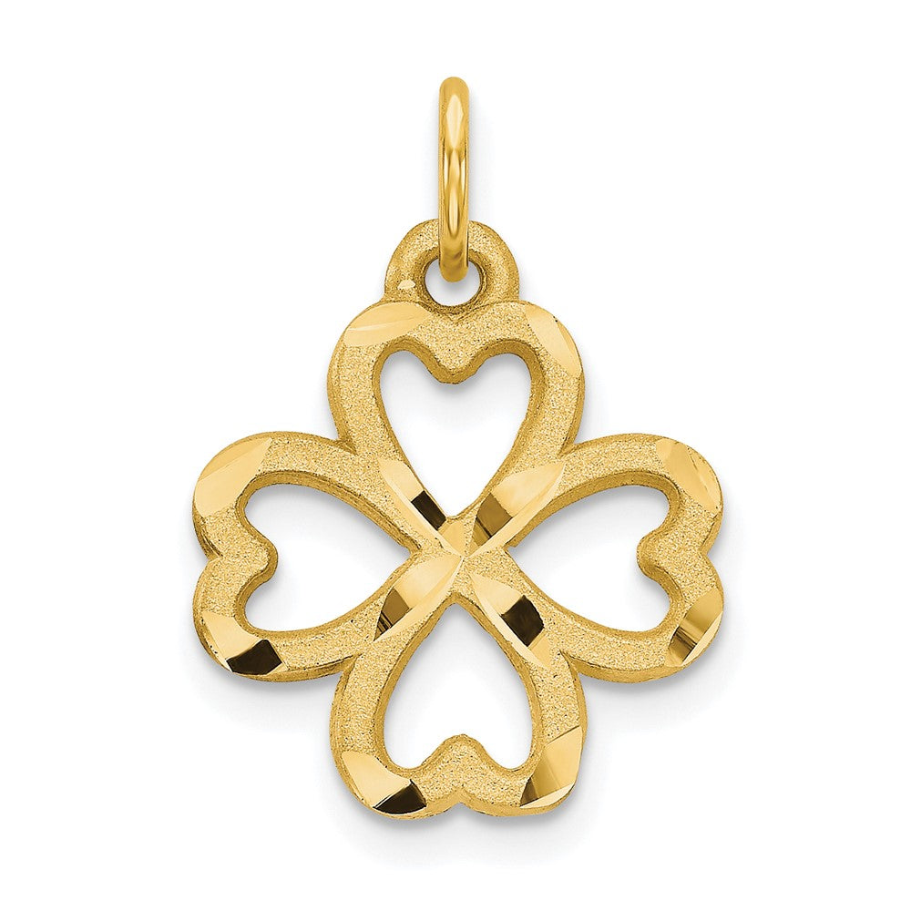 10k Yellow Gold 21 mm 4-Leaf Clover Pendant (0.69 grams)