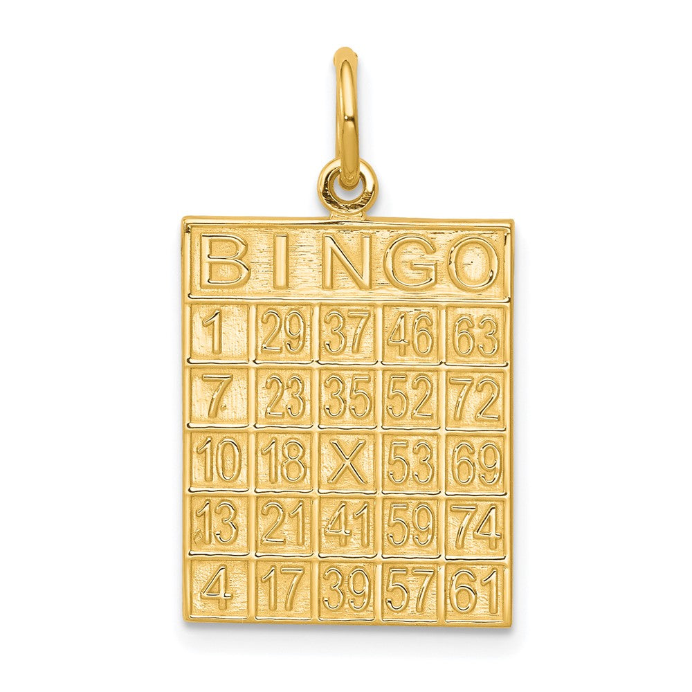 10k Yellow Gold 15 mm Solid Bingo Card Charm (1.79 grams)