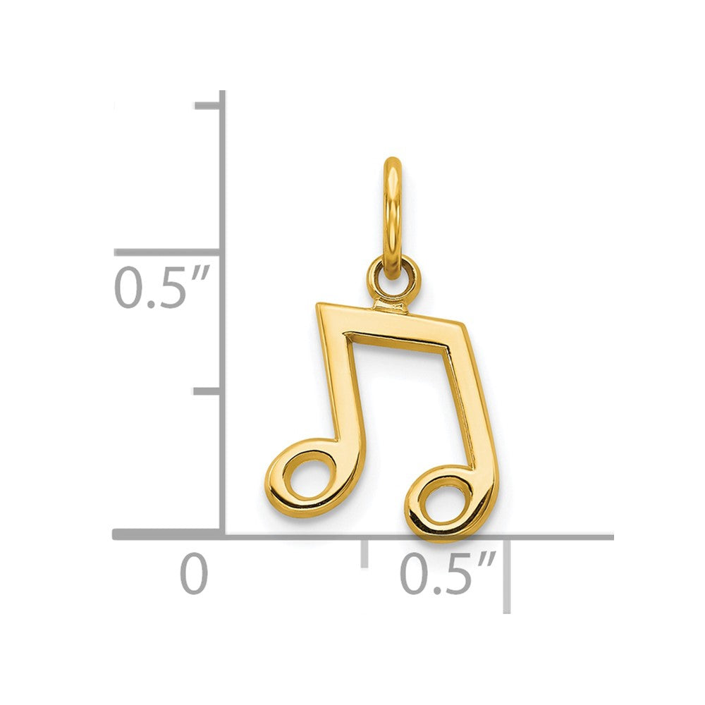 10k Yellow Gold 11 mm Musical Note Charm (0.54 grams)