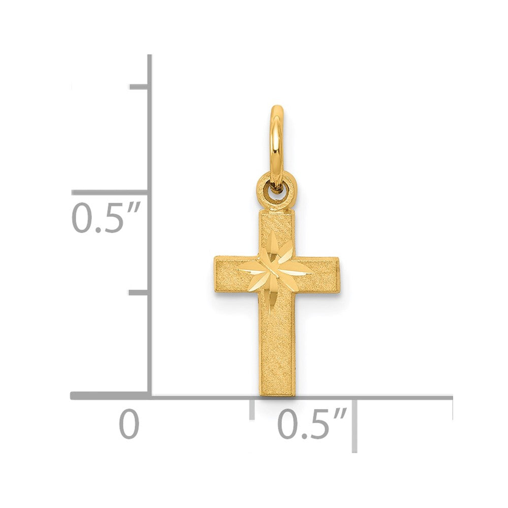 10k Yellow Gold 11 mm Cross Charm (0.48 grams)