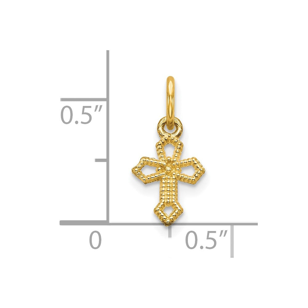10k Yellow Gold 8 mm Cross Charm (0.23 grams)