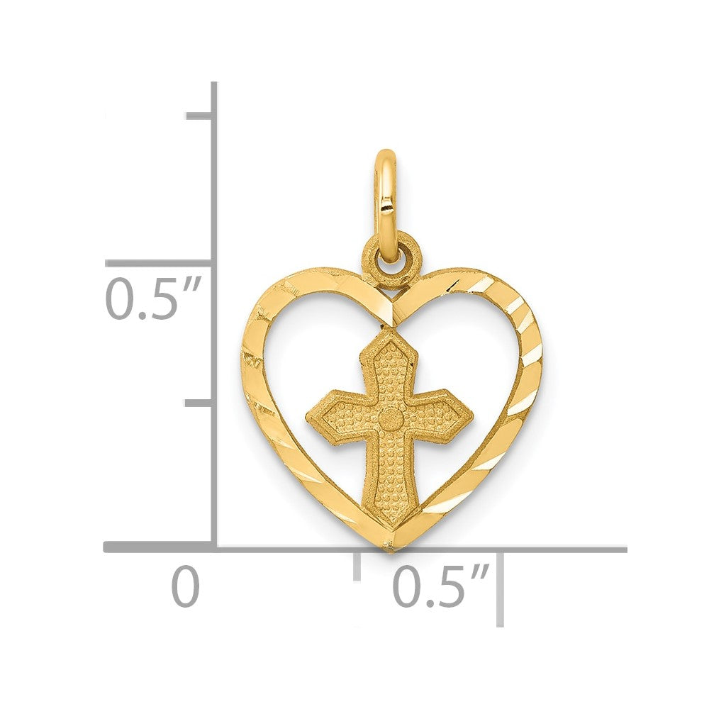 10k Yellow Gold 13 mm Cross Charm (0.46 grams)