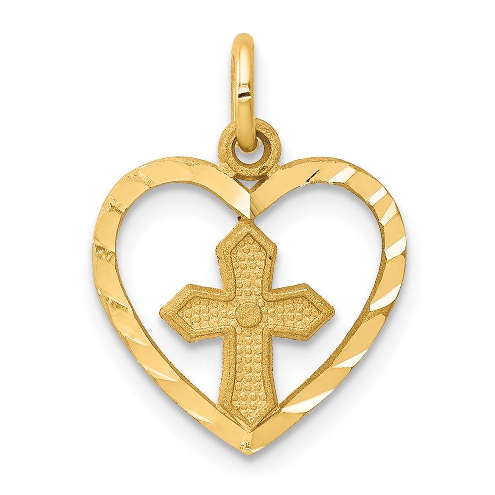 10k Yellow Gold 13 mm Cross Charm (0.46 grams)