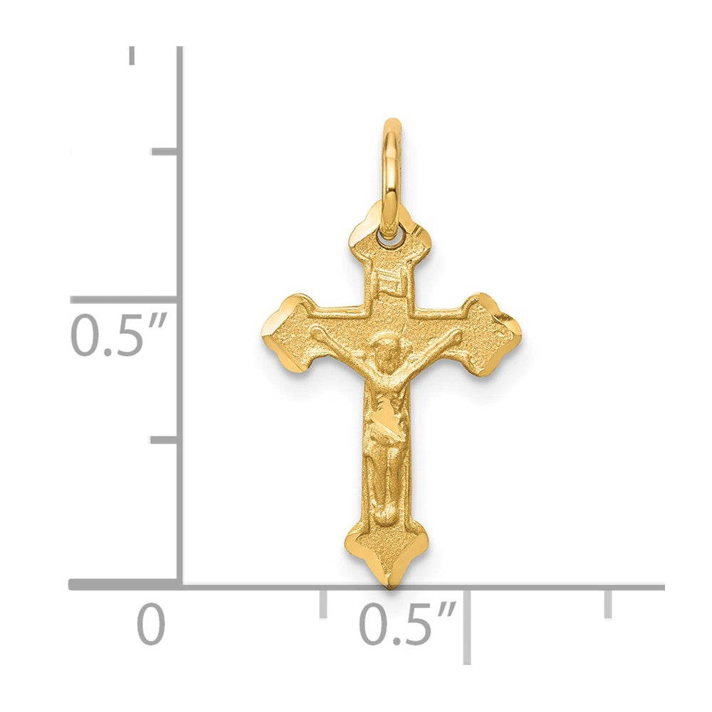 10k Yellow Gold 12 mm Jesus Crucifix Charm (0.71 grams)