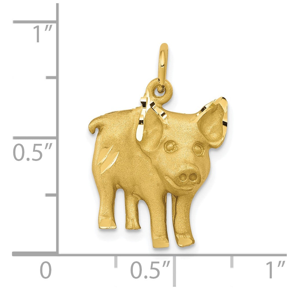 10k Yellow Gold 16 mm Pig Charm (1.88 grams)