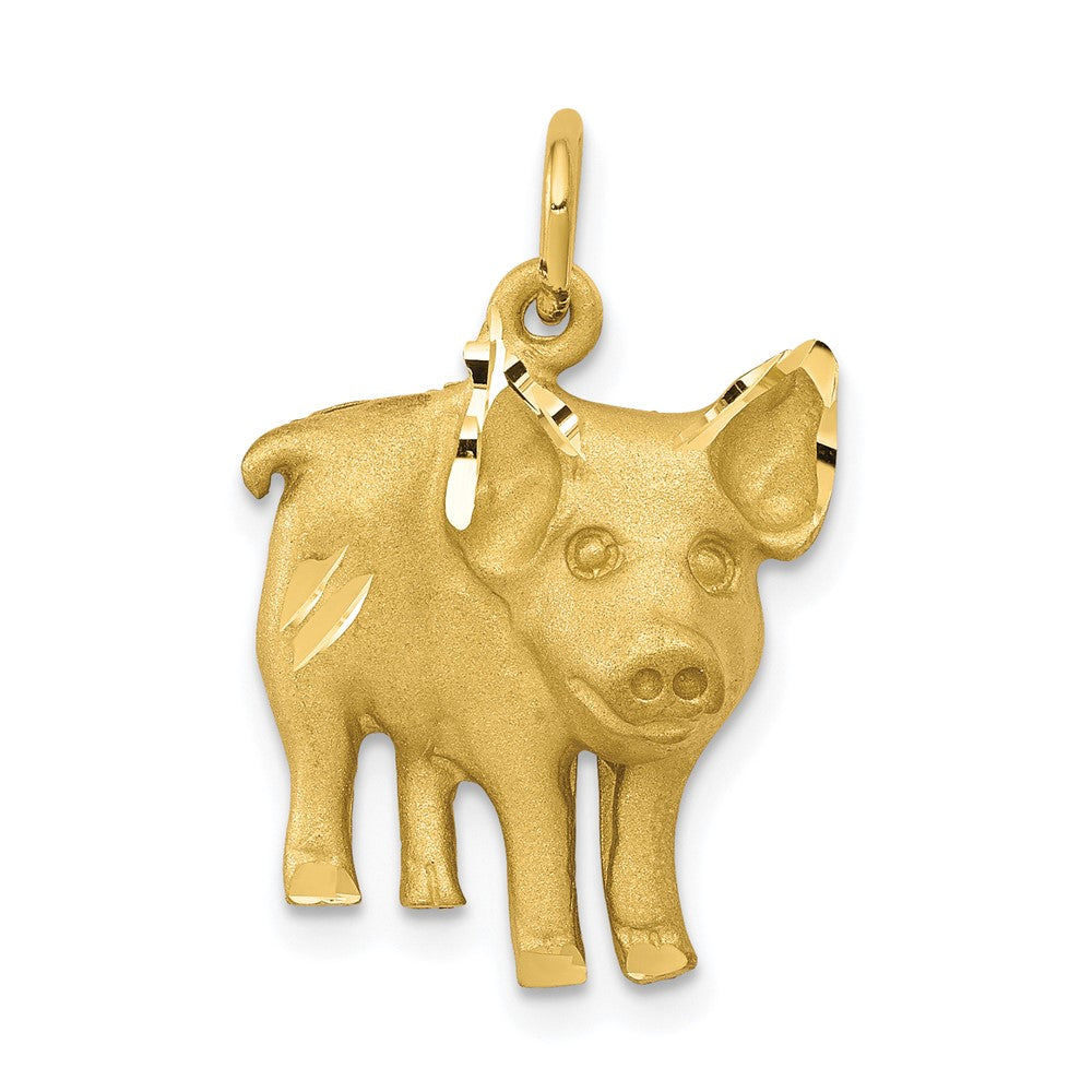 10k Yellow Gold 16 mm Pig Charm (1.88 grams)