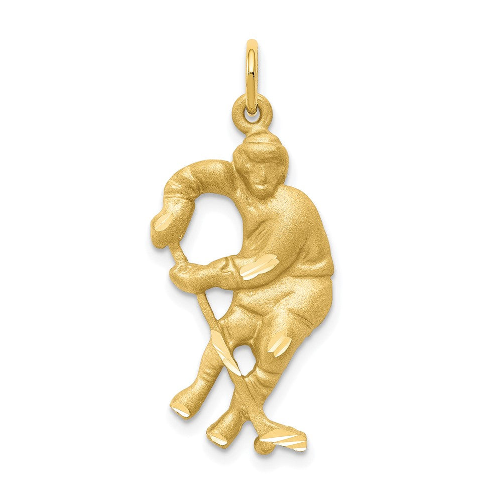 10k Yellow Gold 11 mm Hockey Player Charm (1.92 grams)