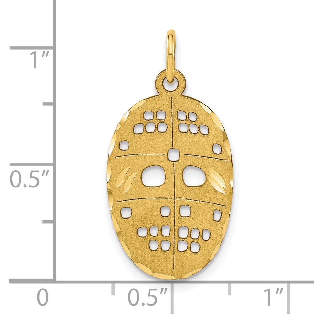 10k Yellow Gold 16 mm Hockey Mask Charm (1.43 grams)