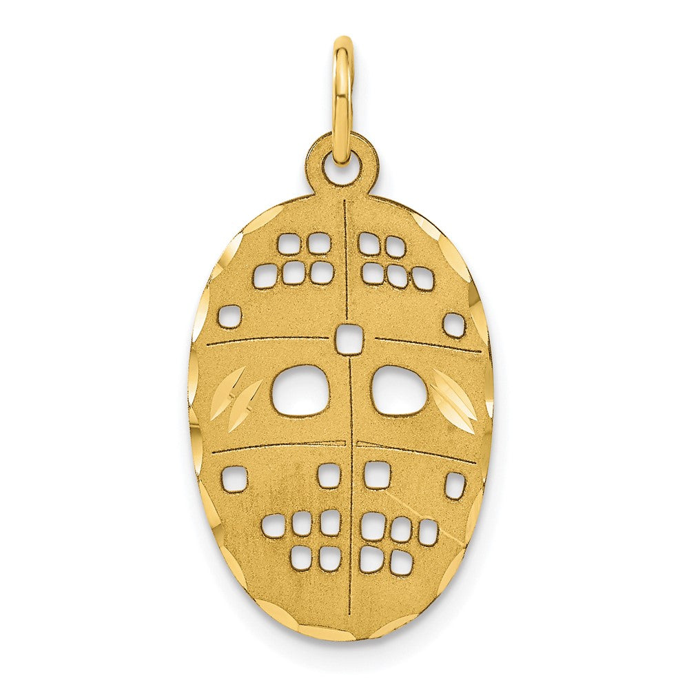 10k Yellow Gold 16 mm Hockey Mask Charm (1.43 grams)