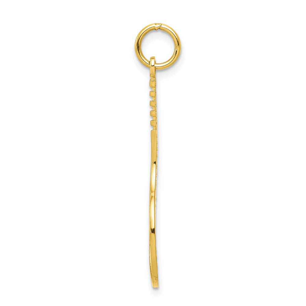 10k Yellow Gold 11 mm Tennis Racquet Charm (0.84 grams)