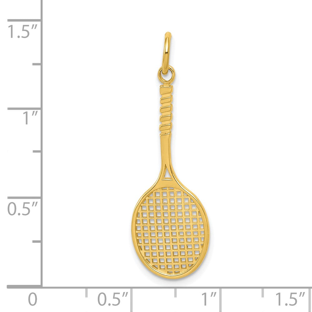 10k Yellow Gold 11 mm Tennis Racquet Charm (0.84 grams)