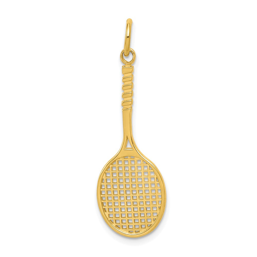 10k Yellow Gold 11 mm Tennis Racquet Charm (0.84 grams)