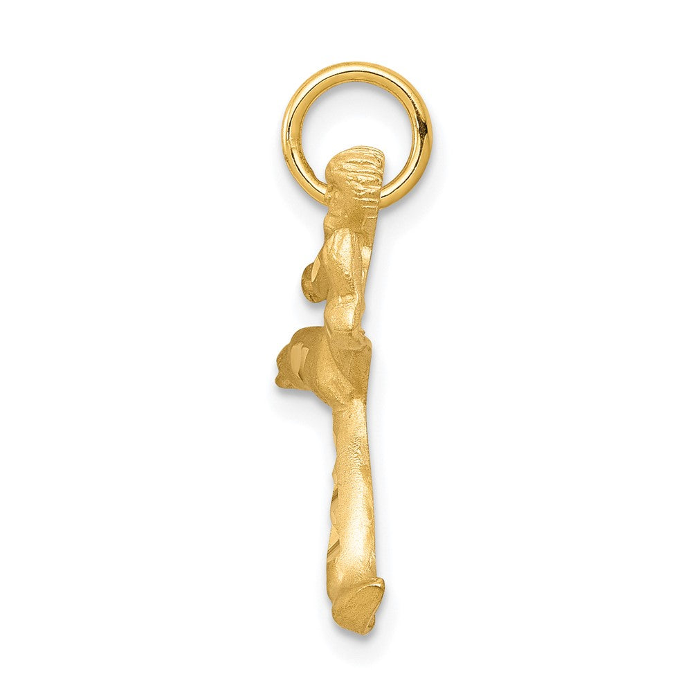 10k Yellow Gold 21 mm Solid Karate Person Charm (1.36 grams)