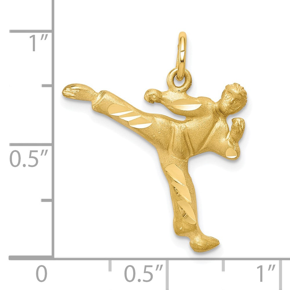 10k Yellow Gold 21 mm Solid Karate Person Charm (1.36 grams)