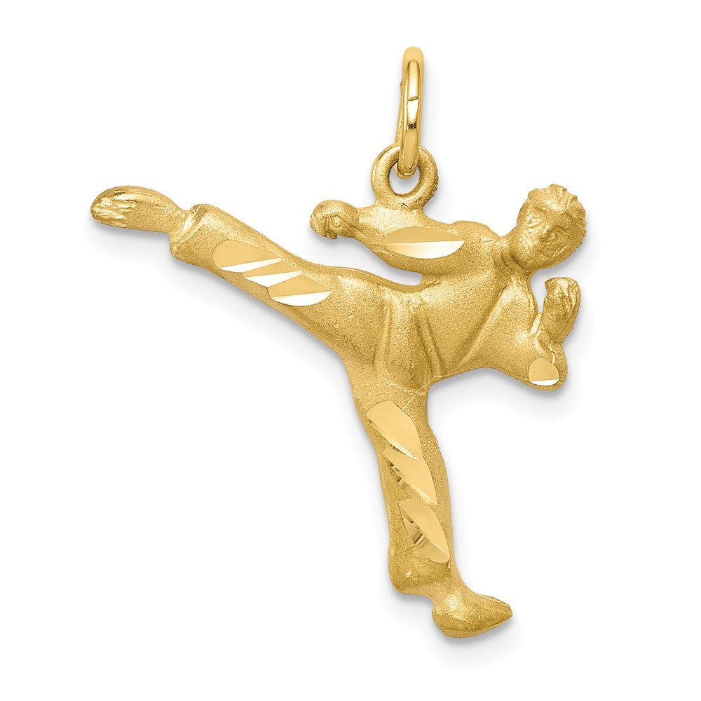 10k Yellow Gold 21 mm Solid Karate Person Charm (1.36 grams)