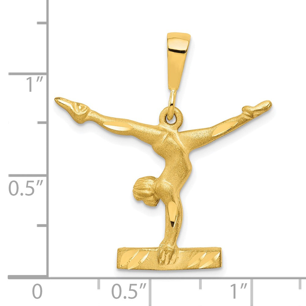 10k Yellow Gold 26 mm Solid Gymnast Charm (2.19 grams)