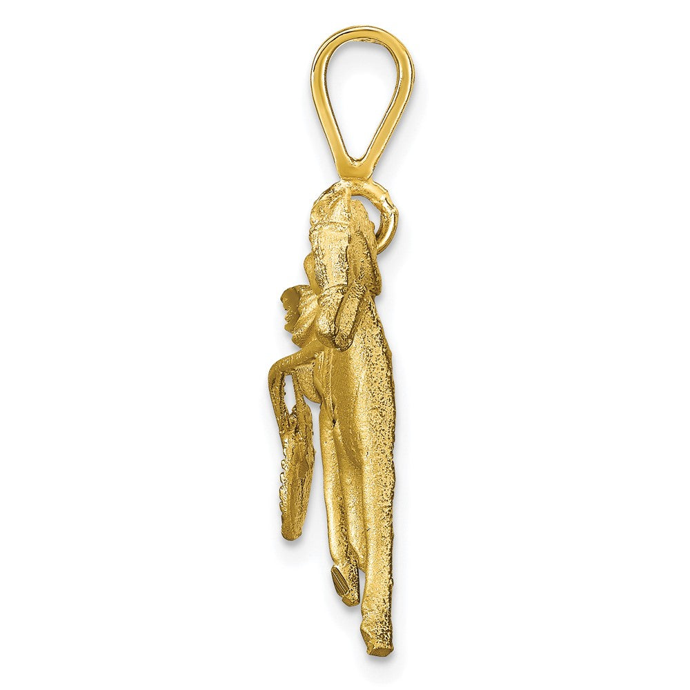 10k Yellow Gold 26 mm Horse Racing Charm (2.89 grams)