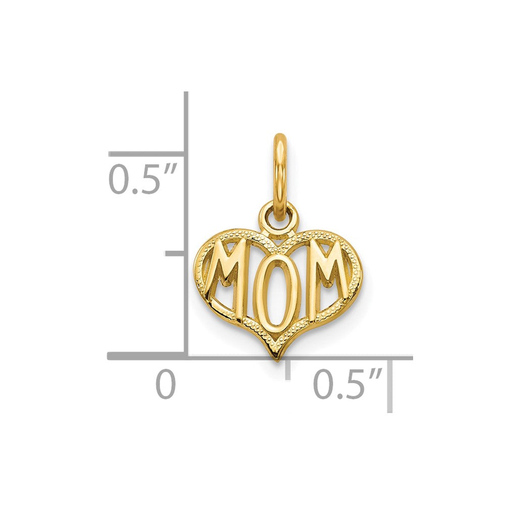 10k Yellow Gold 11 mm MOM Charm (0.45 grams)