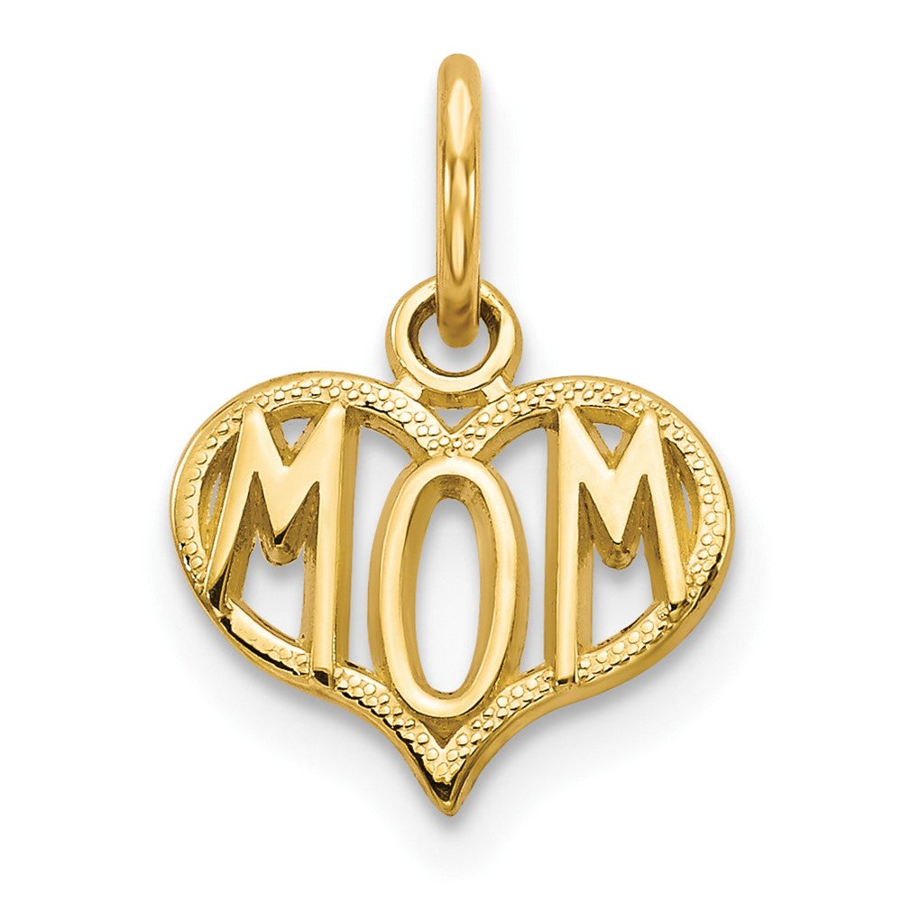 10k Yellow Gold 11 mm MOM Charm (0.45 grams)