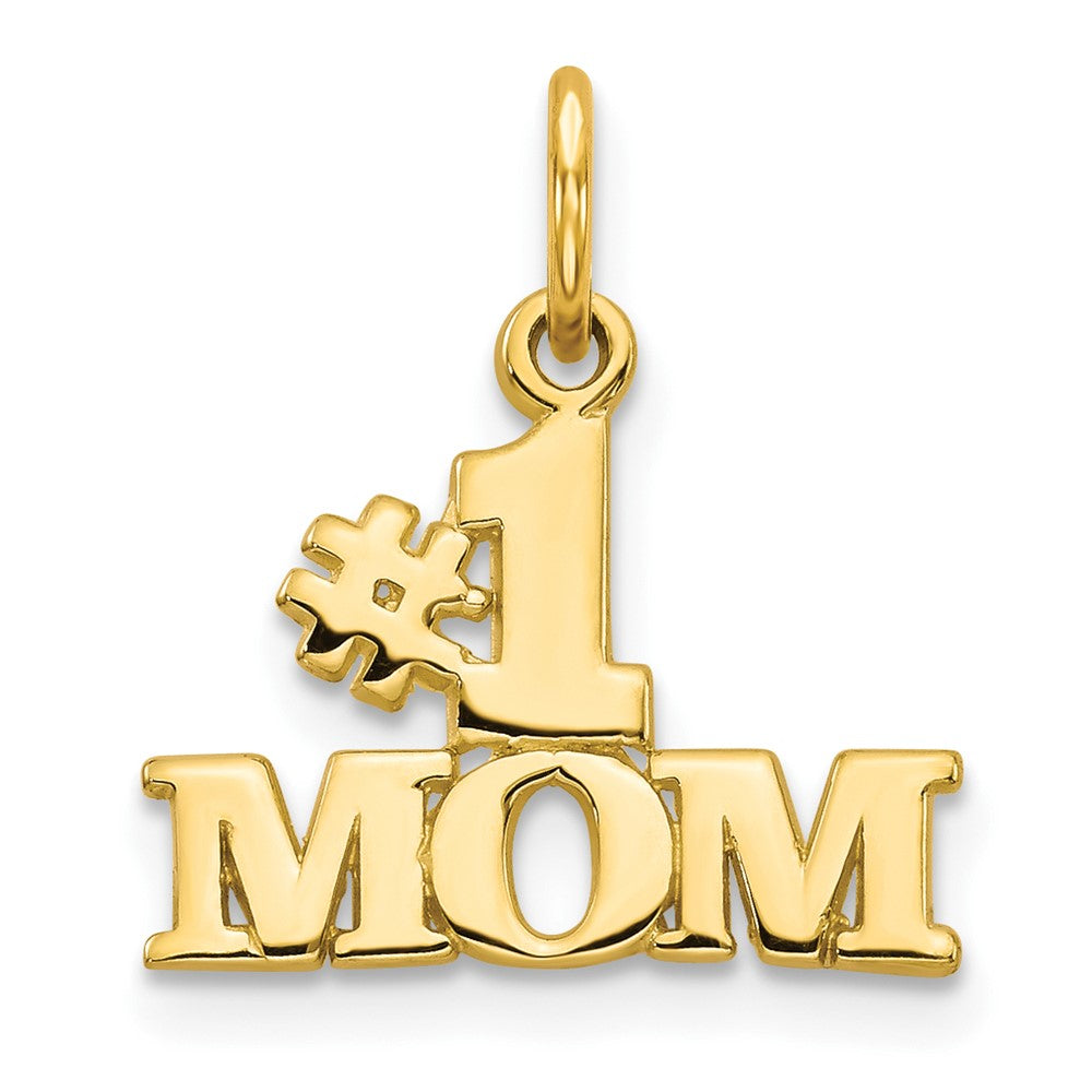 10k Yellow Gold 16 mm #1 MOM Charm (0.85 grams)