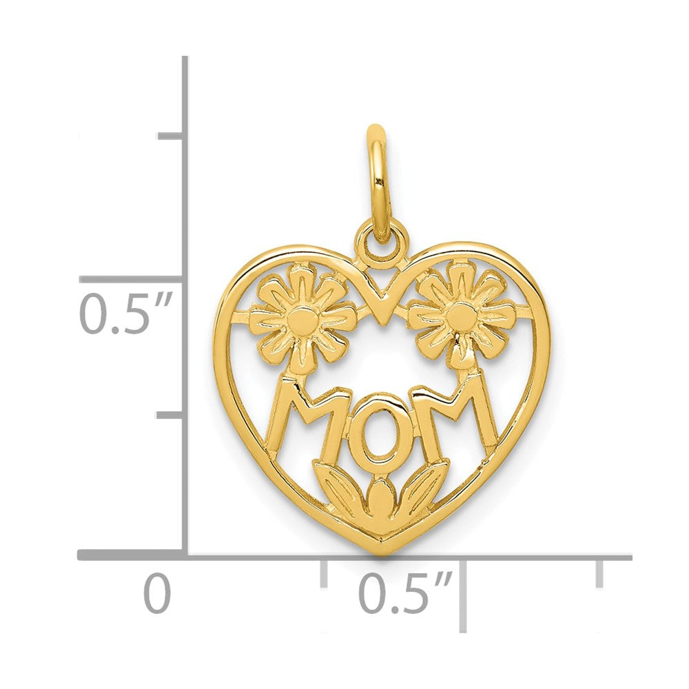 10k Yellow Gold 16 mm MOM Charm (0.77 grams)