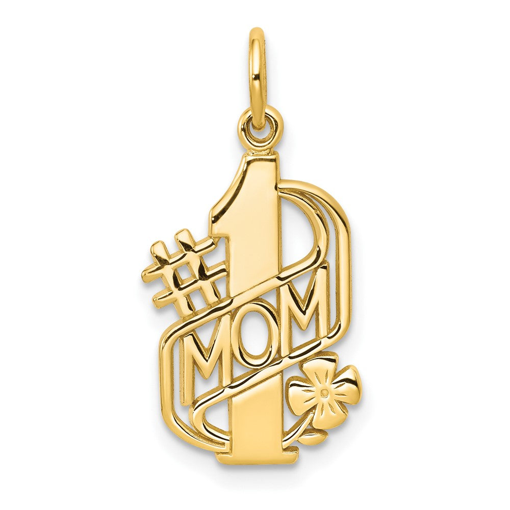 10k Yellow Gold 21 mm #1 MOM Charm (1.03 grams)